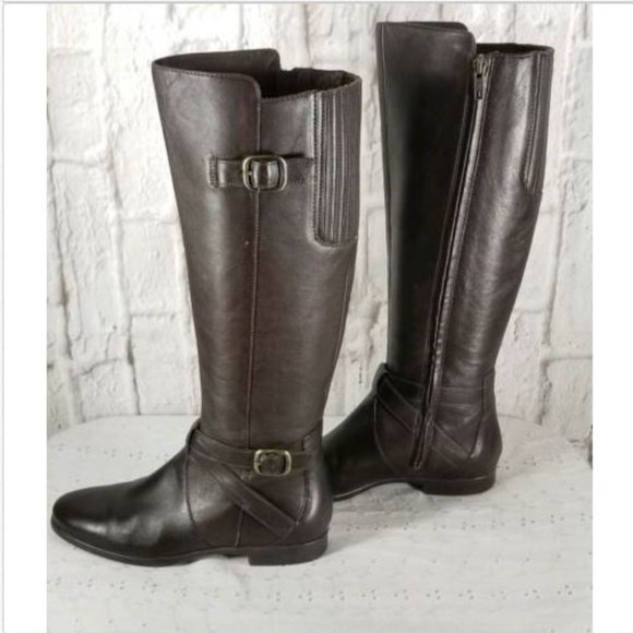 UGG Shoes - UGG Brown Leather Beryl Riding Boots Sz 5.5